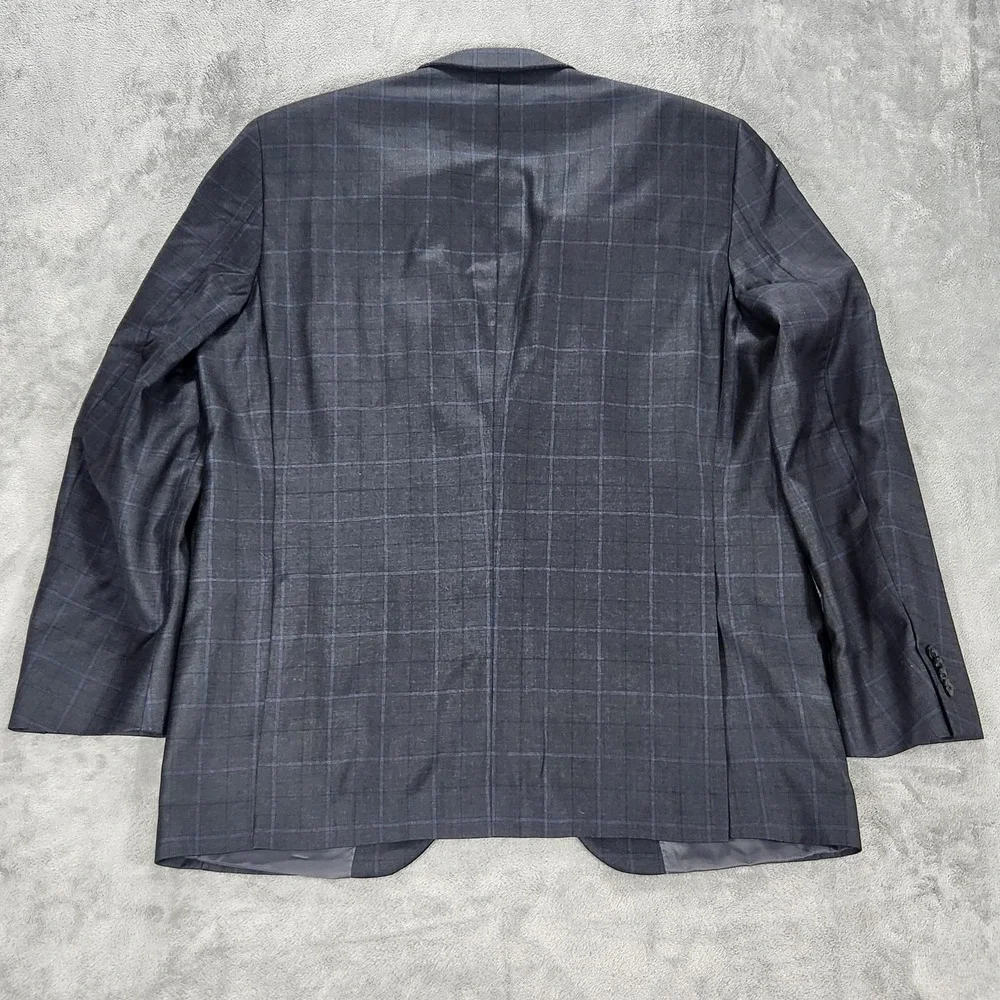 Peter Millar Blazer Mens 42R Gray Plaid Wool Made In Canada Sport Coat Jacket